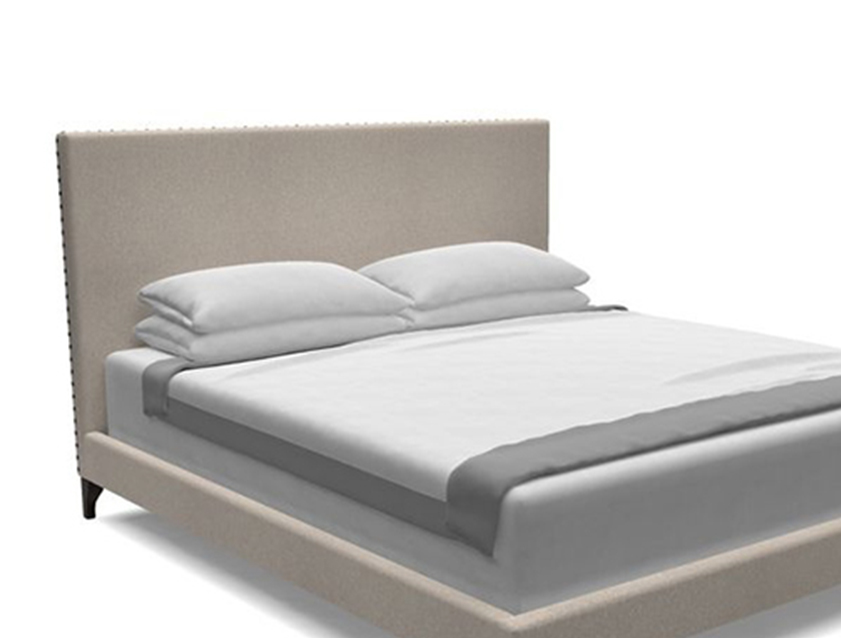Portobello Super King Bed in Two Tone Plain Biscuit
